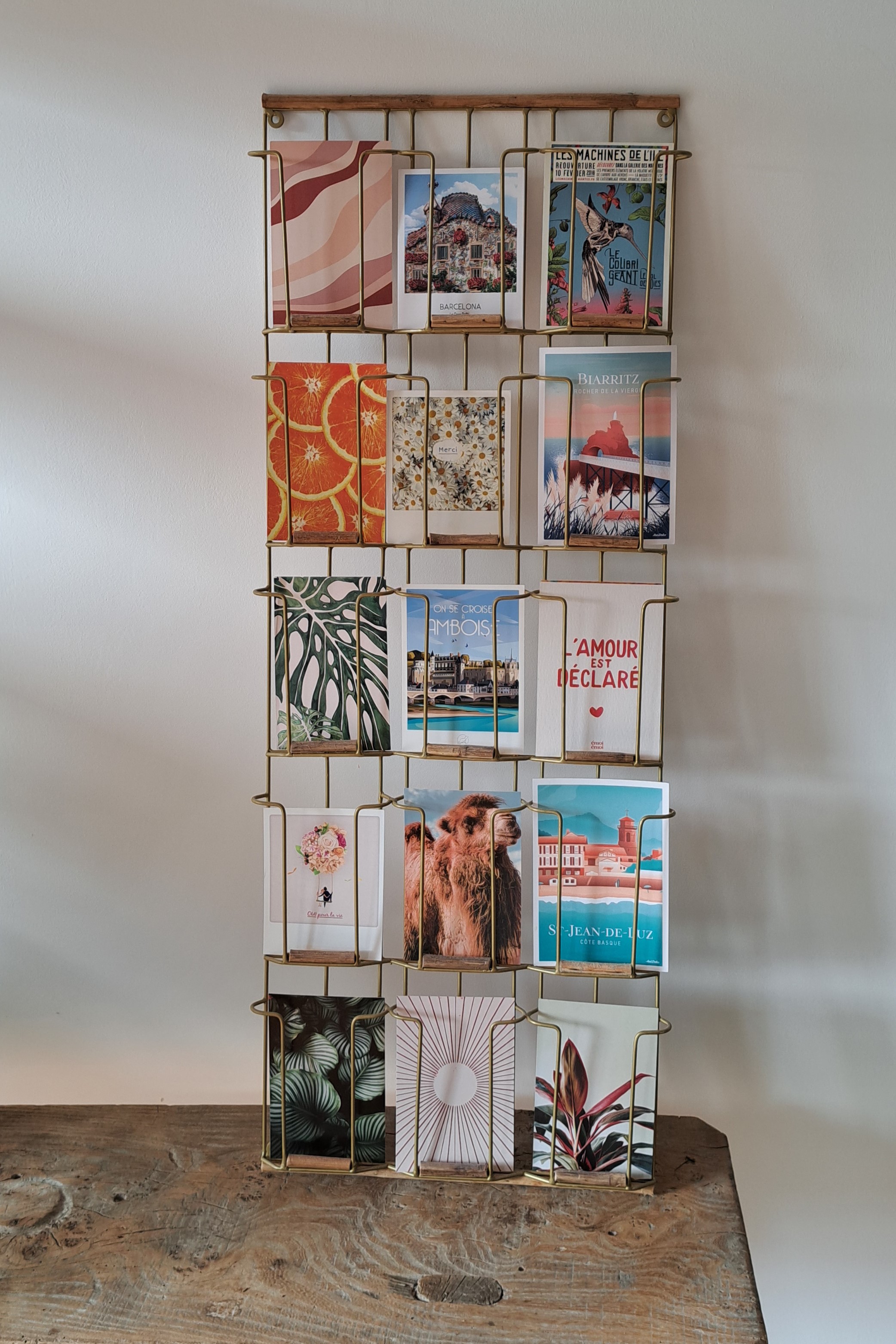 porte cartes postales décoration