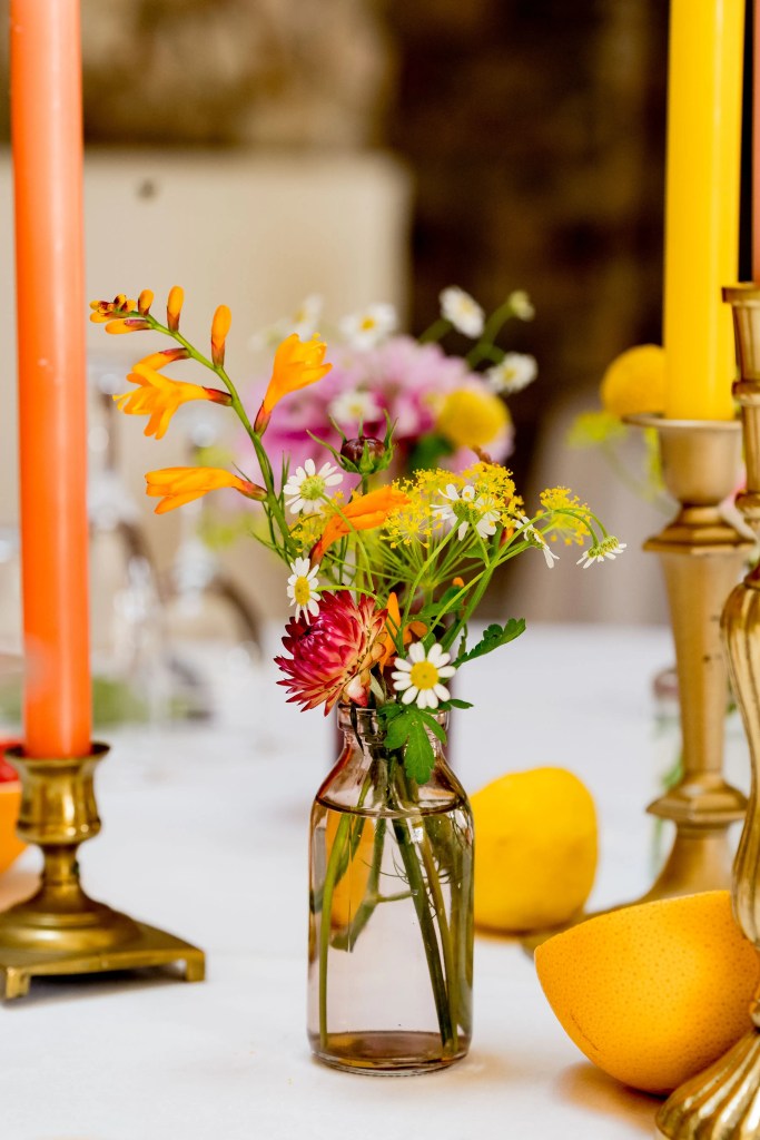 décoration mariage vases coloré angers